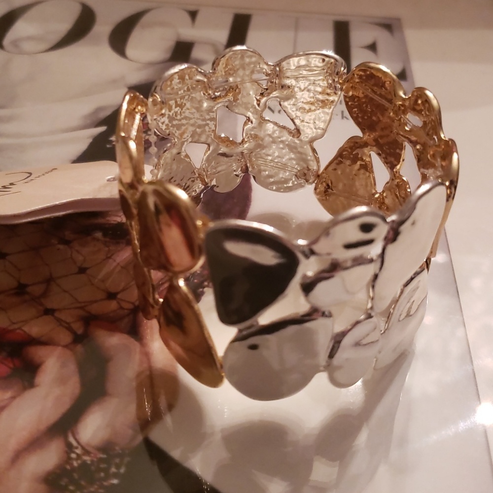 Kim Roger's Gold and Silver Stretch Bangle Bracele